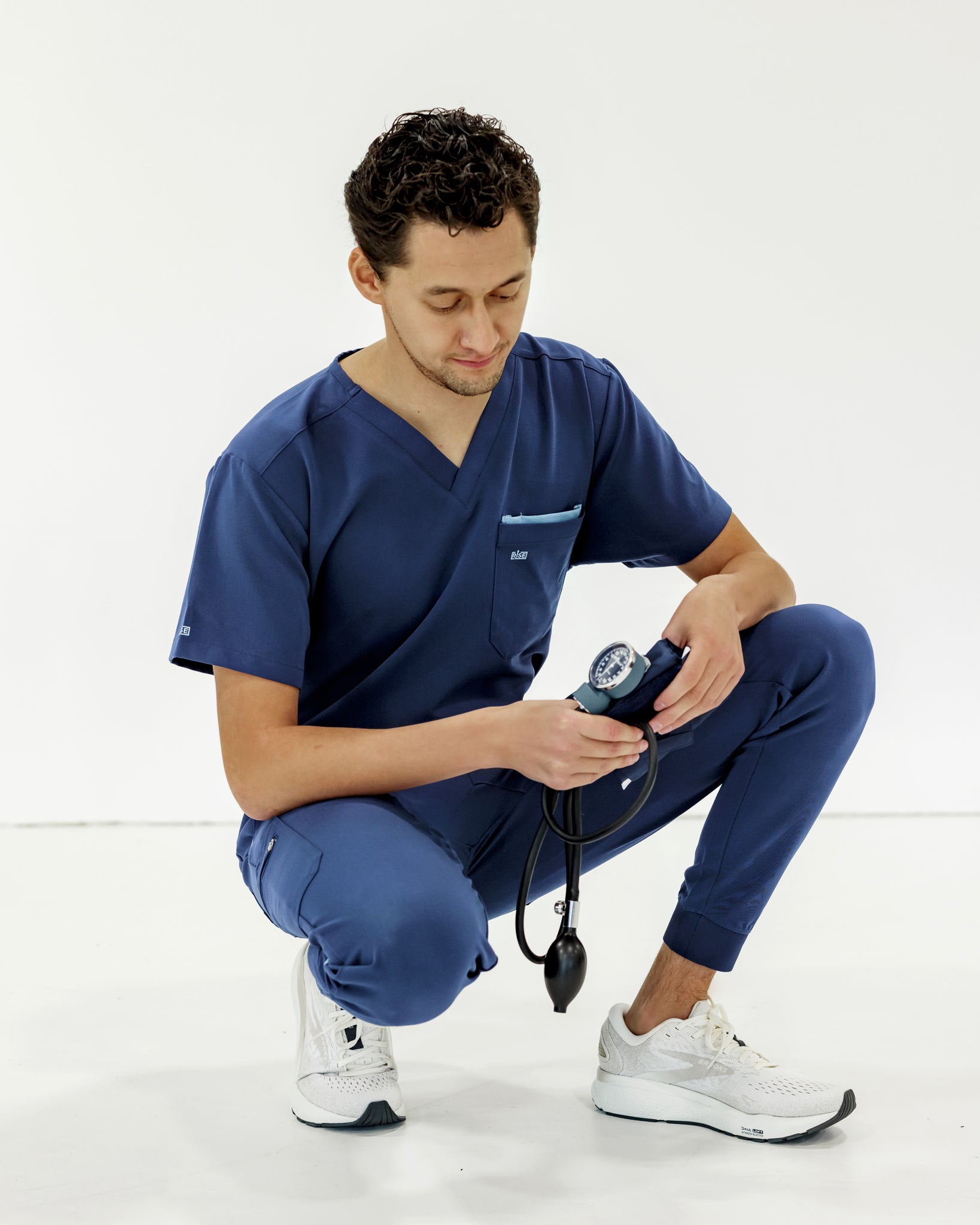 Trendy navy jogger scrub pant offering comfort, flexibility, and a modern look for healthcare professionals.