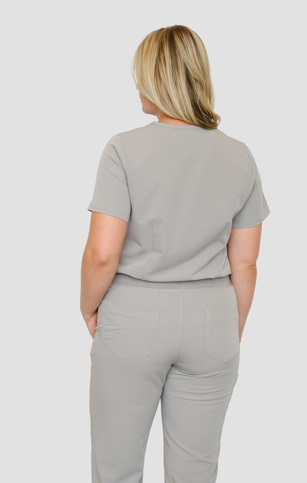 Women Crew Neck Scrub Top (Gray)