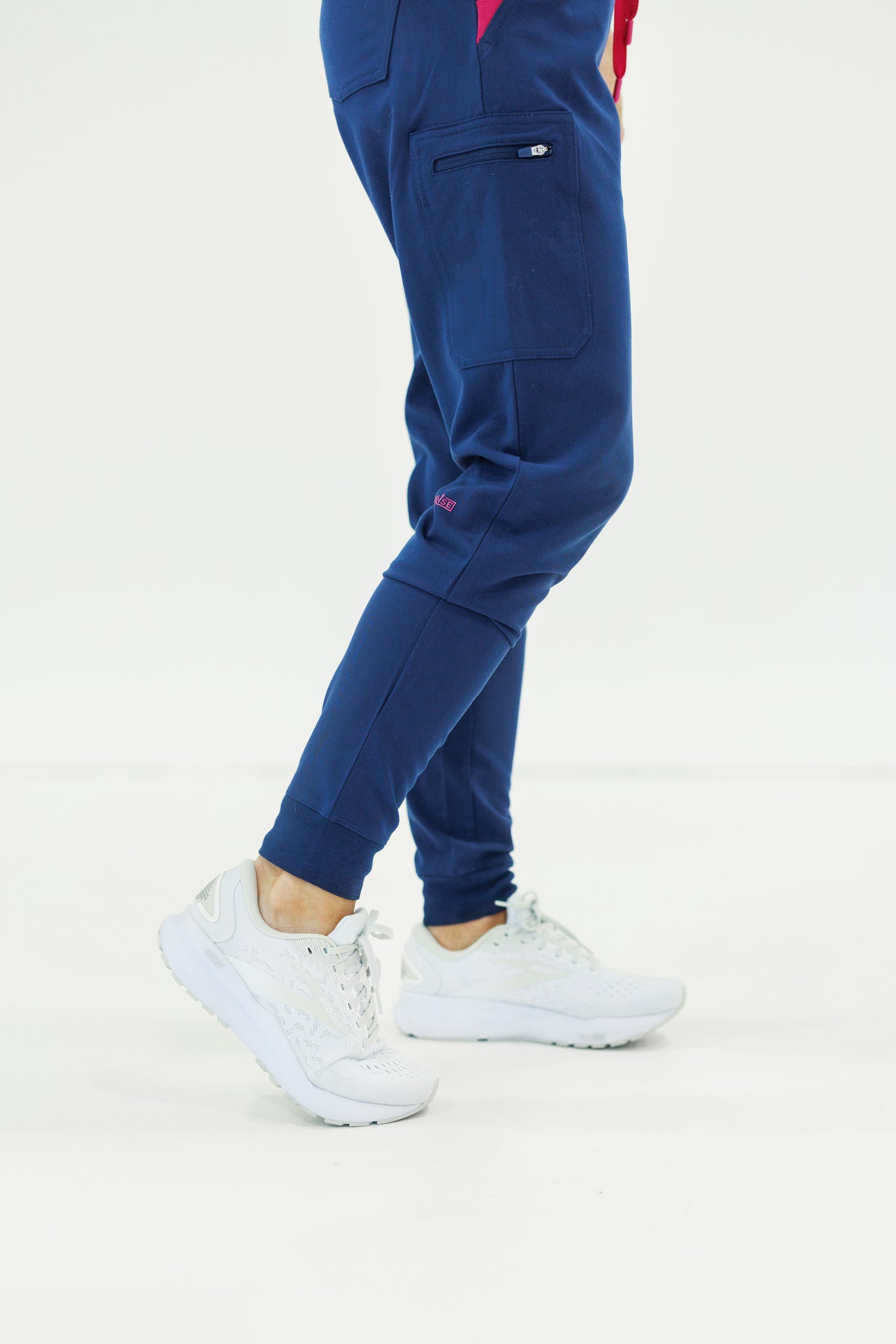 Trendy navy jogger scrub pant offering modern style with all-day comfort.