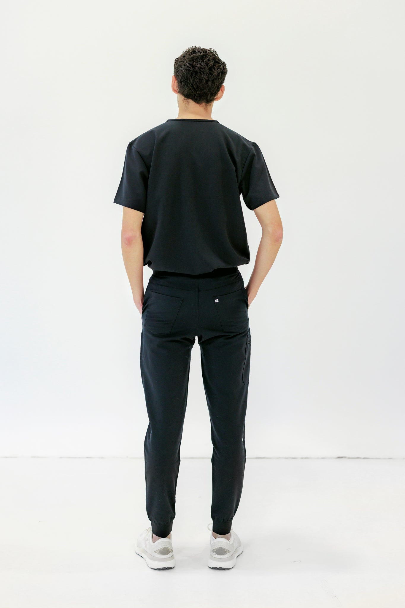 Comfortable, flexible black jogger scrub pant designed for active healthcare workers.