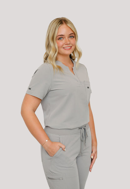 Women Crew Neck Scrub Top (Gray)