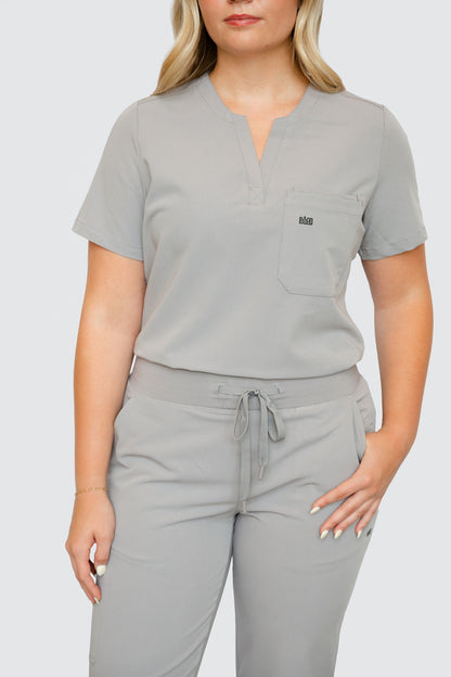 Women Crew Neck Scrub Top (Gray)