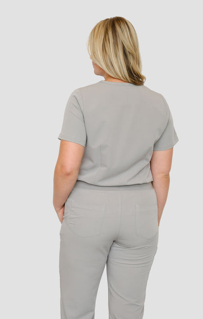 Women Crew Neck Scrub Top (Gray)