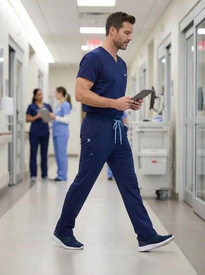 Men Classic Fit Scrub Pant (Navy)