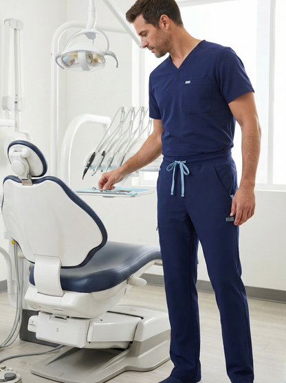 Men Classic Fit Scrub Pant (Navy)